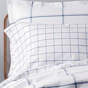 The Company Store Company Cotton™ Block Plaid Percale Standard Pillowcases Navy